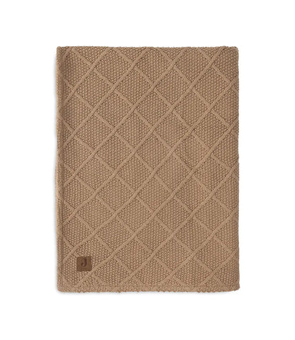 Check knit deken teddy fleece - biscuit Jollein