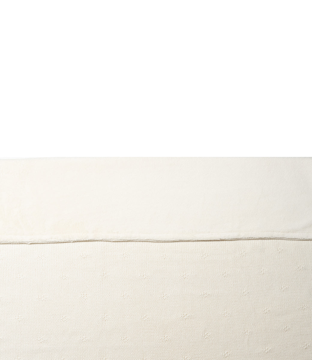 Babydeken Cosy knit - ivory/velvet
