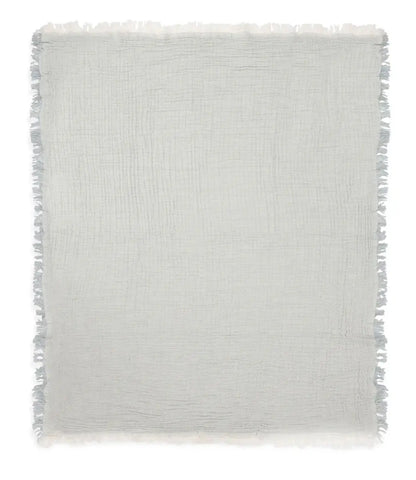 Zomerdeken muslin fringe stripe // Sea green-ivory Jollein