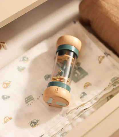 Houten Regenrammelaar - On The Go // Blauw Jollein