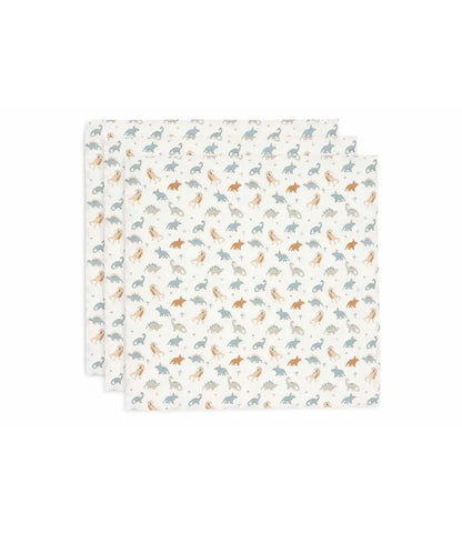 Hydrofiele doeken Small 70x70cm // Roarsome dino - 3 Stuks Jollein