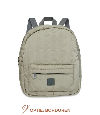 Rugtasje Puffed - Olive Green (optie: naam borduren) Jollein