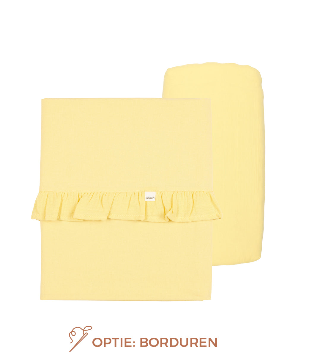 Set laken + hoeslaken Ruffle Faro // Honey
