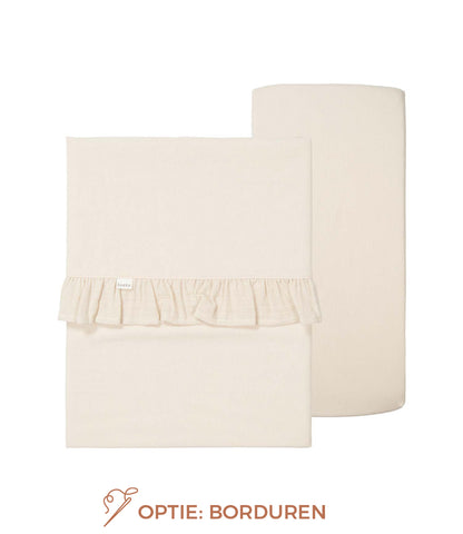 Set laken + hoeslaken Ruffle Faro // Warm white