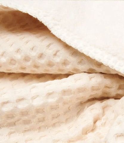 Wiegdeken incl. naam borduren wafel/teddy Oslo // natural pebble Koeka