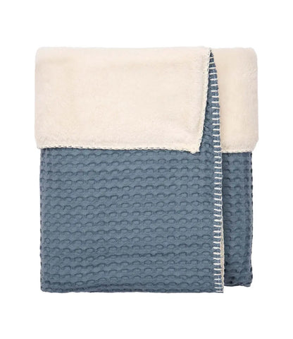 Wiegdeken incl. naam borduren wafel/teddy Oslo // bluestone Koeka