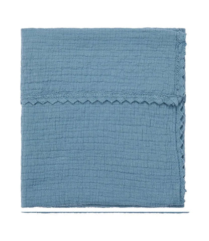 Wiegdeken incl. naam borduren // Lace elba - Bluestone Koeka