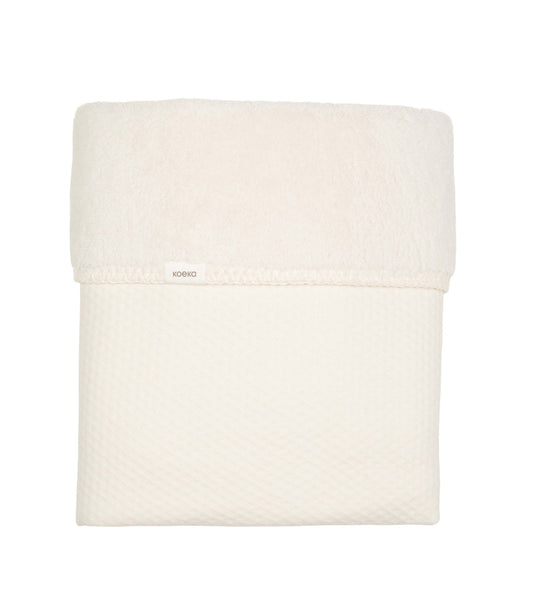 Wiegdeken incl. naam borduren teddy Elim // warm white