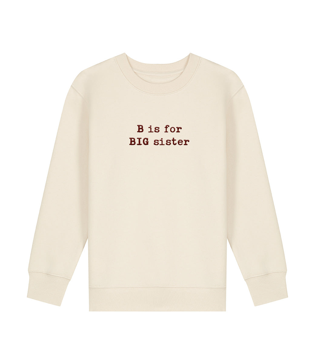 Kids naamsweater //  B is for BIG sister
