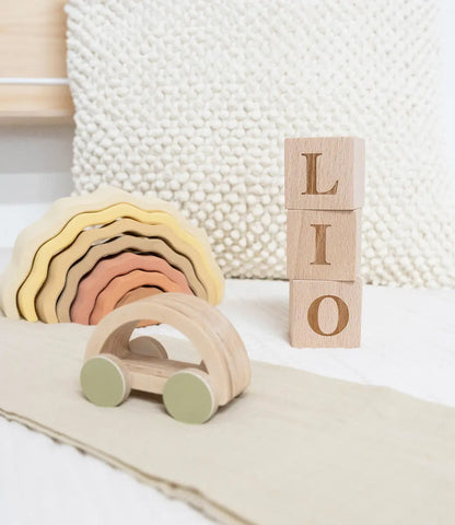 Houten naamblokken // Times World of Mina