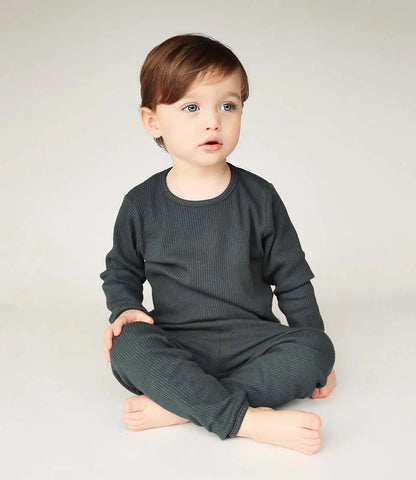 Rib pyjama // Pine green World of Mina