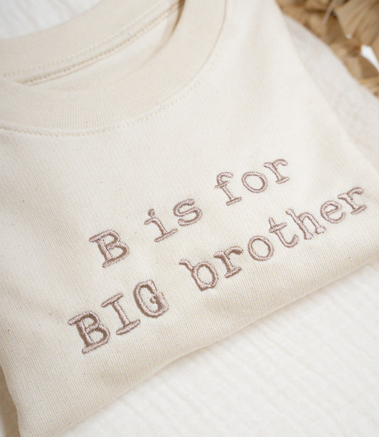 Baby naamsweater //  B is for BIG brother