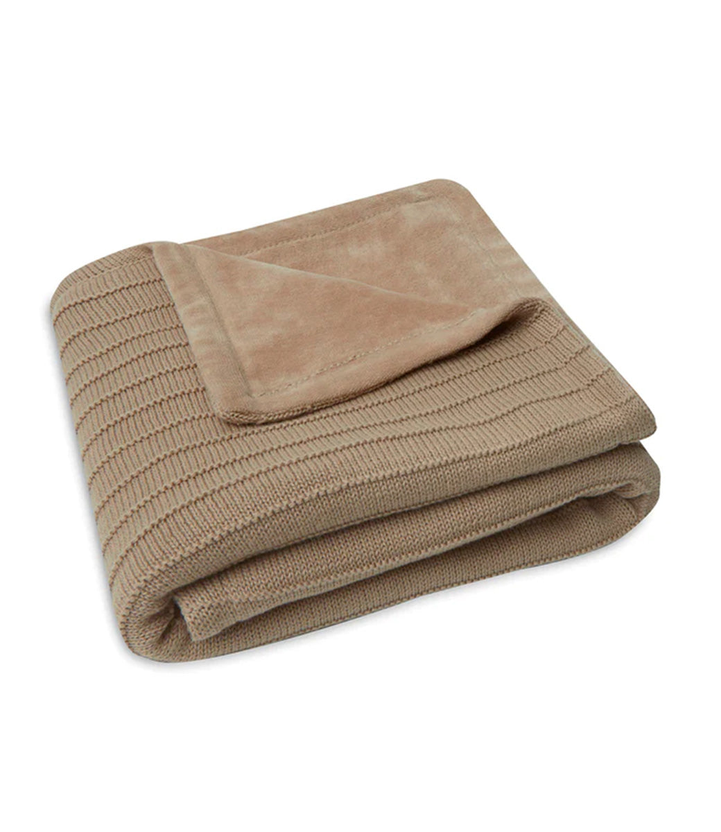 Baby blanket // Velvet pure knit - Biscuit (GOTS)