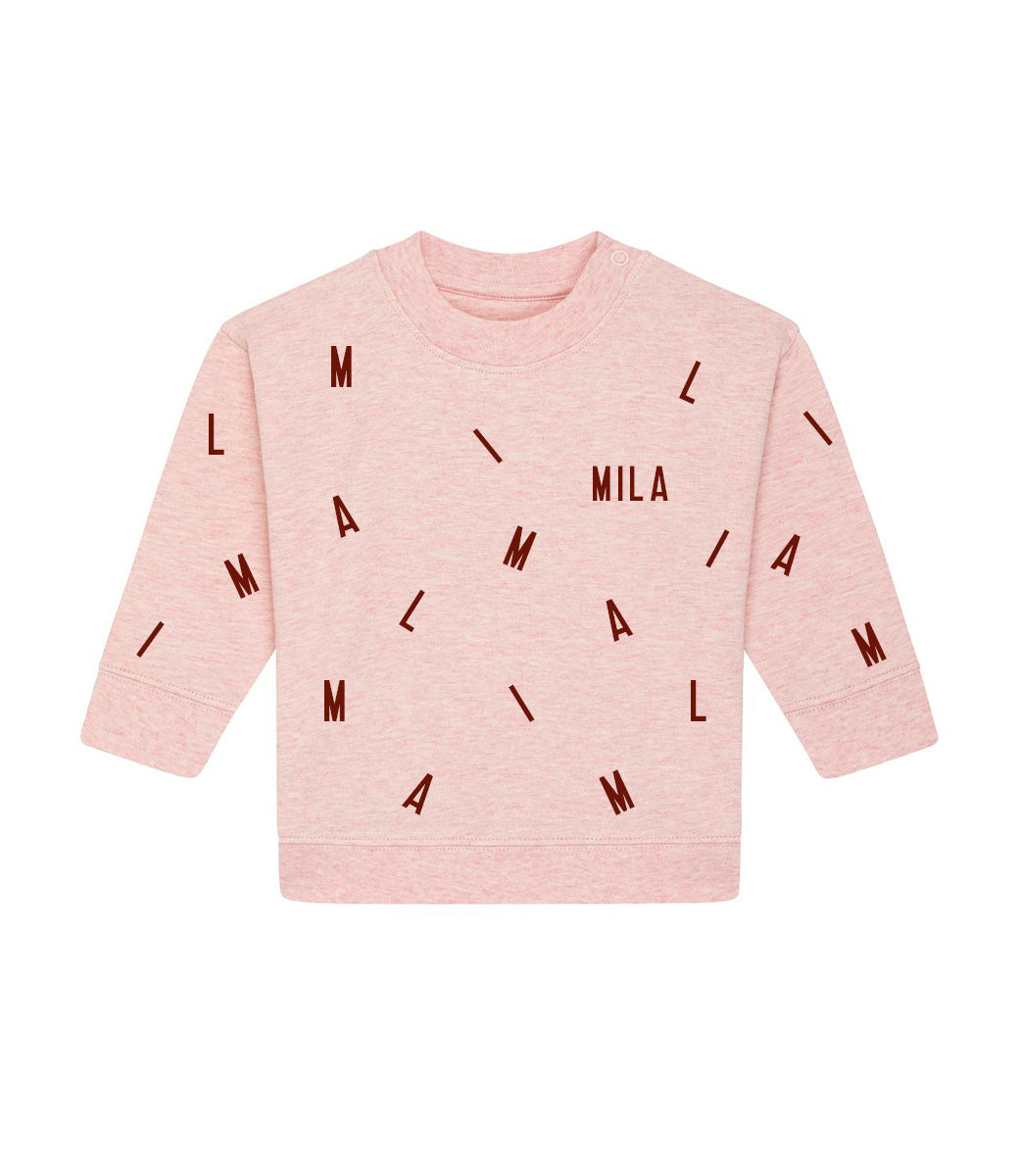 Organic sweater // Dancing letters - with name