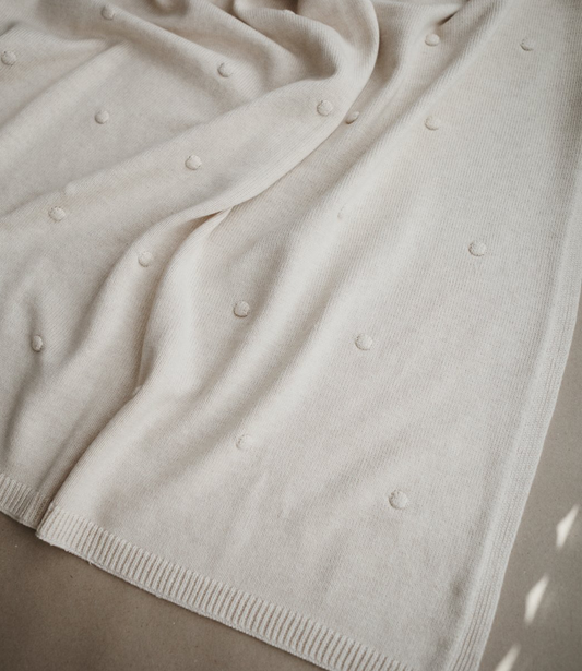 Knit deken // Dots - off white melange