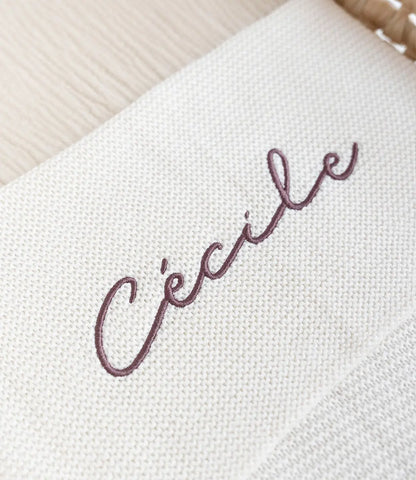 Babydeken incl. naam borduren  // Basic knit - Ivory Jollein