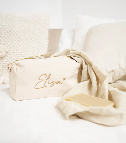 Geborduurd toiletzakje City // met naam - klein World of Mina