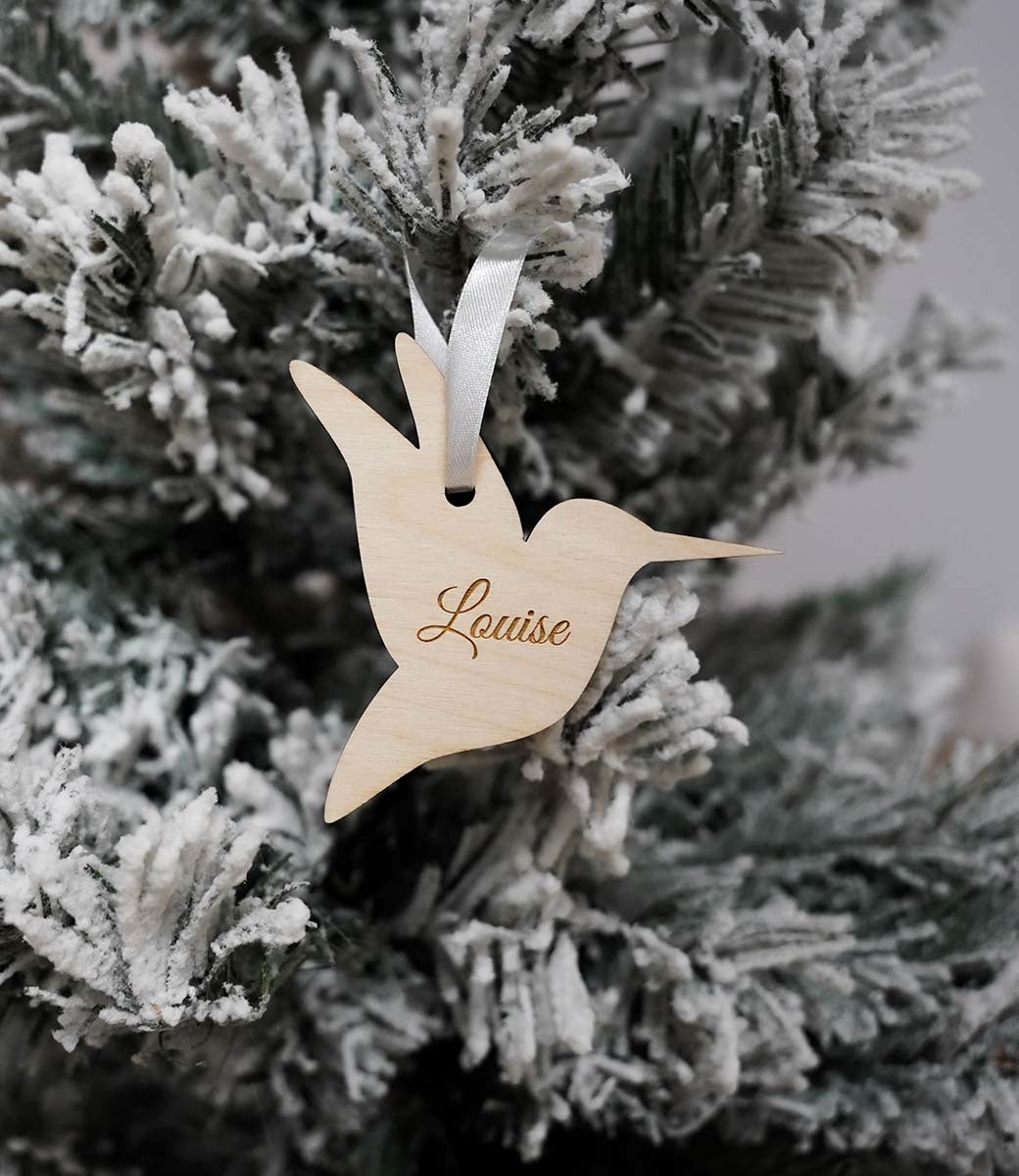 Christmas pendant // Hummingbird - with name