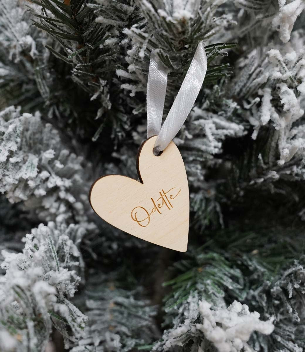 Christmas pendant // Heart - with name