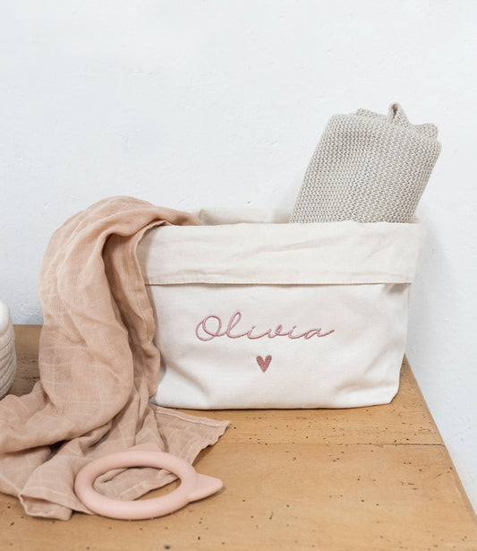 Storage basket // embroidered with name