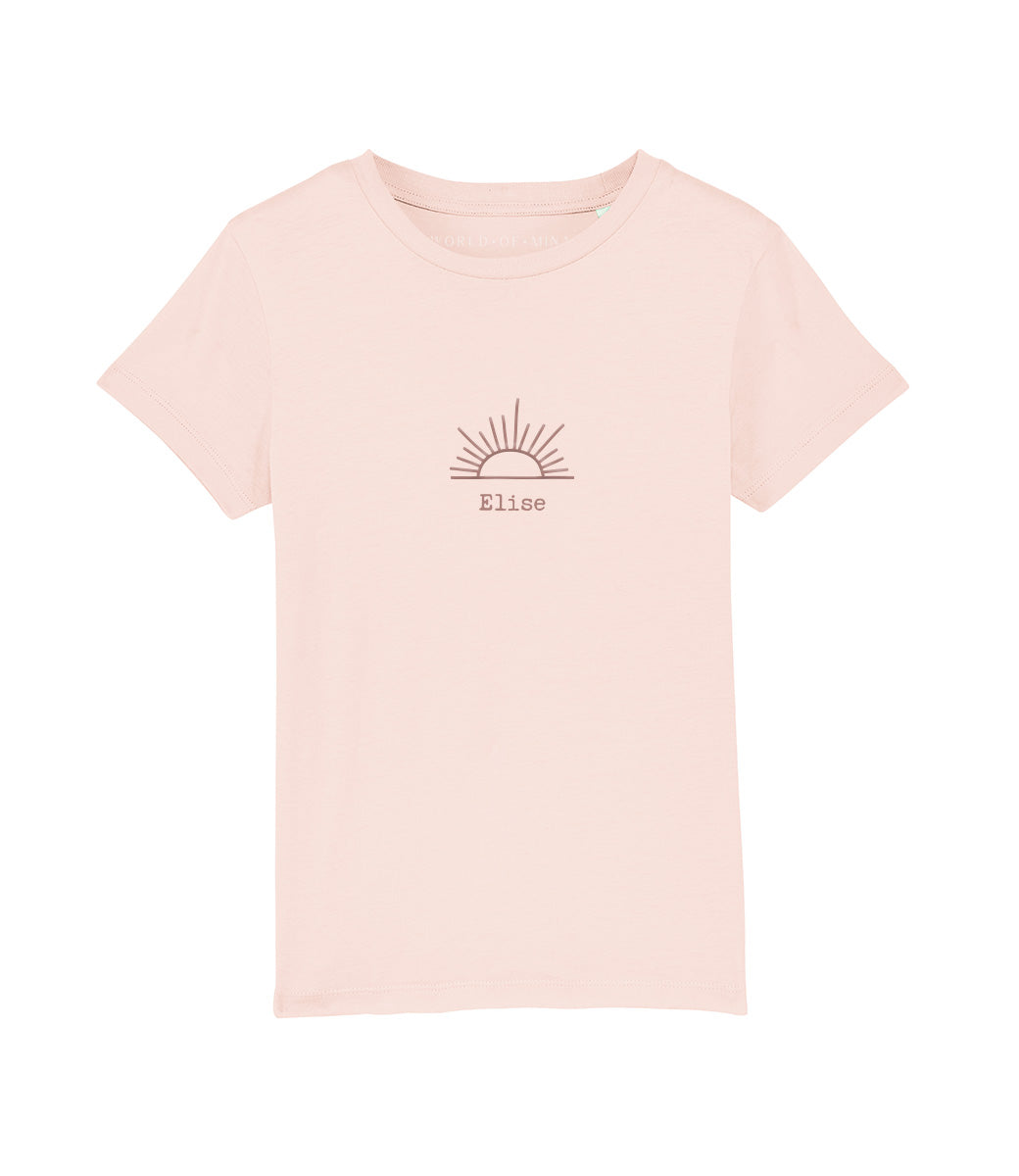 Kids t-shirt //  Sunrise - geborduurd met naam