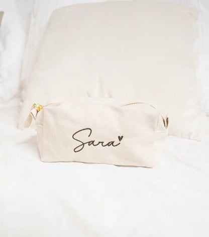 Geborduurd toiletzakje City // met naam - klein World of Mina