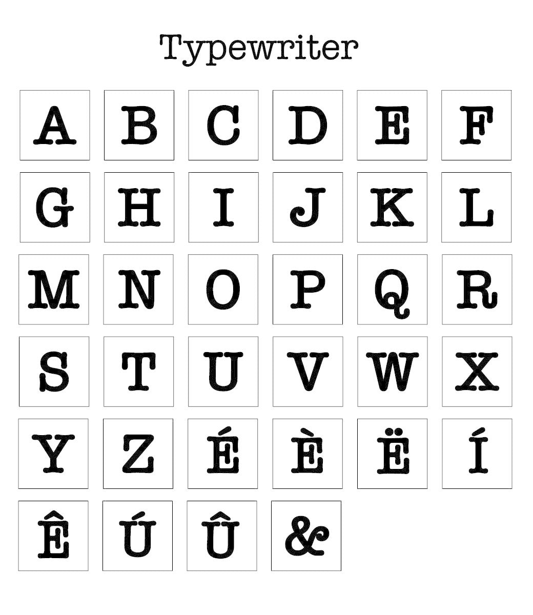 Houten naamblokken // Typewriter